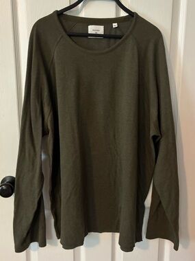 Billy Reid Olive Green Long Sleeve Sweater Sz XXL